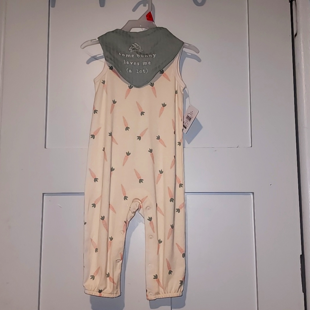 Unisex Romper and bandana  bib outfit